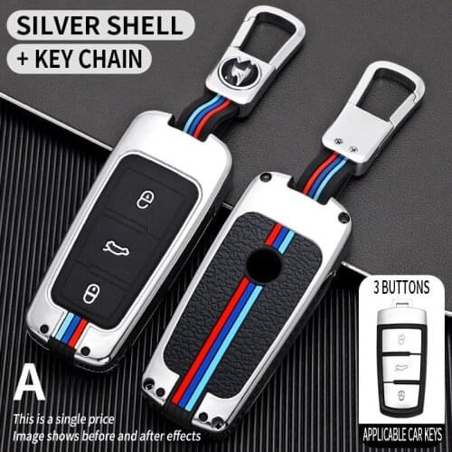 Car Key Case Cover For Volkswagen CC Passat CC b6 b7 Protection Key Shell Skin Bag Only case Accessories Car-Styling Keychain