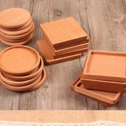 Wood Coasters Home Table Wooden Heat Insulated Pad Tea Cup Pads Insulated Drinking Mats LX8188