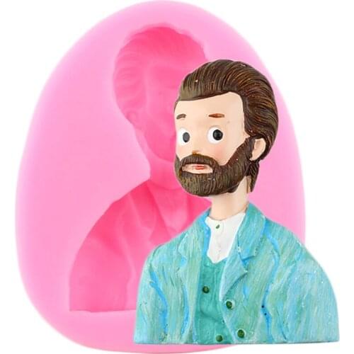 Uncle Beard Silicone Molds Chocolate Fondant Mold Sugarcarft Cupcake Topper Cake Decorating Tools Candy Polymer Clay Moulds