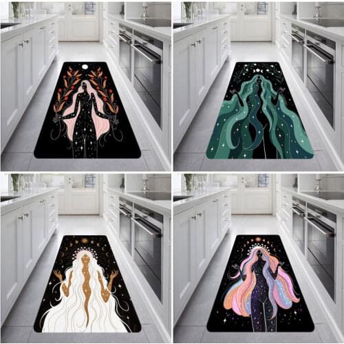 Abstract Printed Carpet Sexy Goddess Pattern Flannel Carpet Home Kitchen Living Room Area Rug Mat