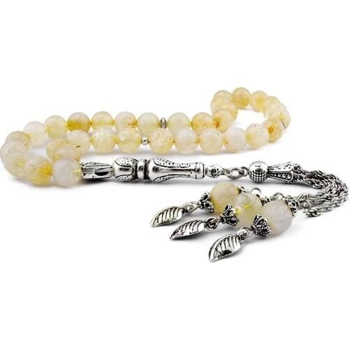 Globe Cut Citrine Natural Stone Rosary