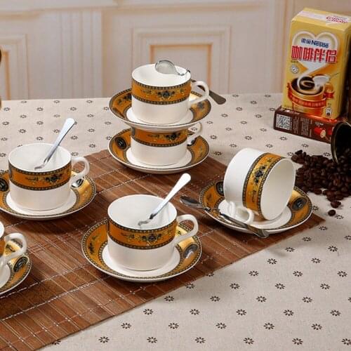 European-style ceramic coffee cup, creative and simple home British afternoon tea cup, black tea cup and saucer set