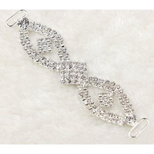 30 Pcs Crystal Chain DIY Garment Sewing Accessories Metal Rhinestone Bikini Connectors 10.8x2.4cm
