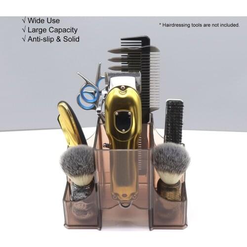 Multi-functional Hair Salon Tool Holder Hair Clipper Comb Shaving Brush Scissor Storage Holder for Keeping Countertop Tidy