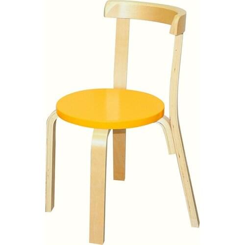 Multi-function Kids Dining Stool with Backrest Solid Wood Stable Children Study Chair Comfortable Smooth Bent Wood Kids Chair