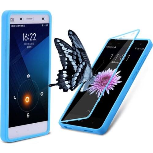 Fashion Xiaomi mi4 HD touch screen PC material Flip Touch High quality TPU Protective back cover for xiaomi mi4 m4 mi 4 case