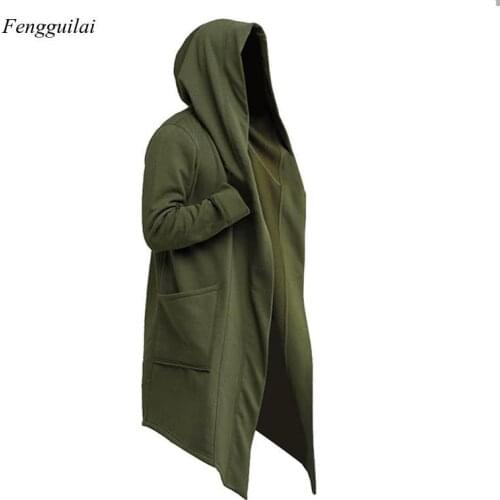 2020 Men Hooded Sweatshirts Black Hip Hop Mantle Hoodies Fashion Jacket Long Sleeves Cloak Coats Outwear Hot Sale