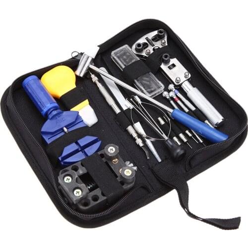 14pcs Watch Repair Tools Kit For Change The Battery Adjust The Strap With Three-pin Case Opener Screwdrivers Case Holder