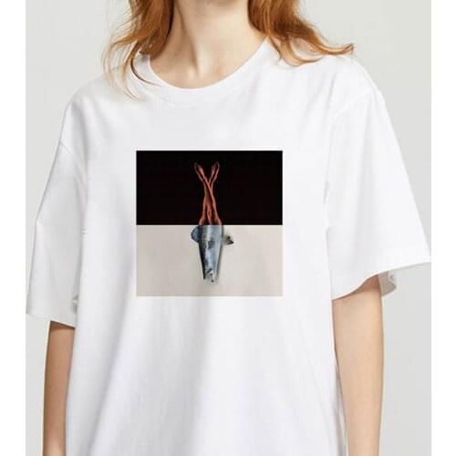 New Korean Style Picture Puzzle Kawaii White T Shirt Animal Print Series Short-sleeved fashion casual Tshirt Oversize Women Tops