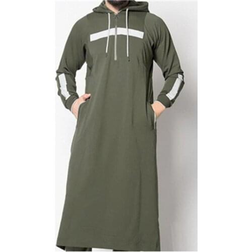 New Mens Jubba Thobe Arabic Islamic Clothing Winter Muslim Saudi Arabia Arabic Abaya Dubai Long Robes Traditional Kaftan Sweater