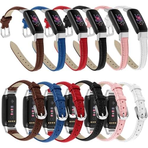 Luxury Leather Watch Strap for Fitbit Luxe Smart Watch Bracelet Repair Parts Replacement Wrist Strap Watchband