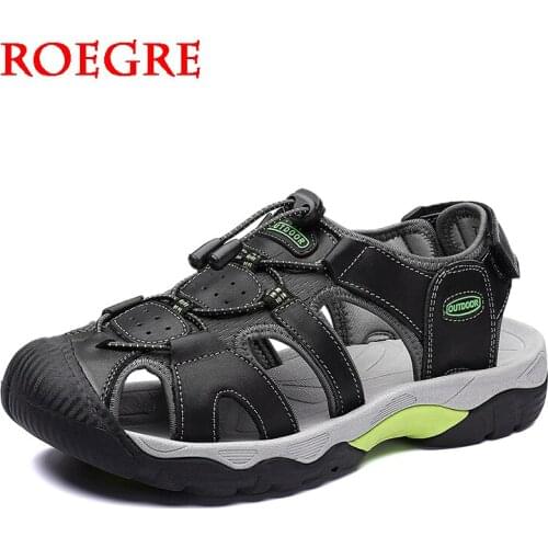 Summer Mens Sandals Leather Soft Bottom Sandals Men Beach Shoes Rome Designer Mens Sandals Outdoor Mens Wading Shoes Big Size