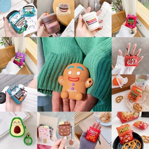 3D Cute Christmas Gingerbread Man Caribou Silicone Headphone Cases for Apple Airpods 1 2 Funda Headphone Case