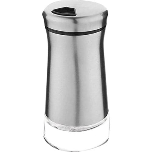 1Pc Stainless Steel Glass Seasoning Bottle Can Jar Pepper Container Kitchen Supply Home Accessory for Home Restaurant Kitchen