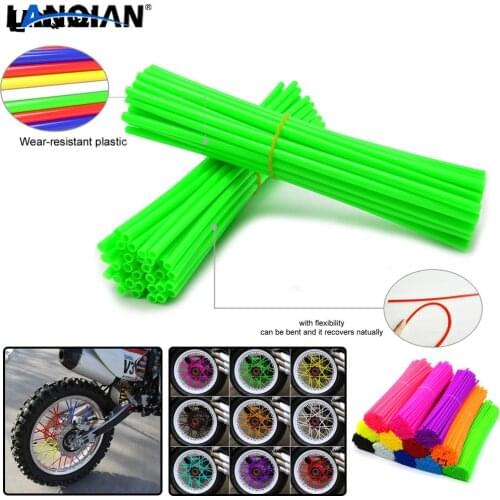 Universal 72 PC Motorcycle Dirt Bike Wheel Spoke Skins For Kawasaki KX KLX KDX 65 85 100 125 150 250 450 F R S SR D-TRACKER