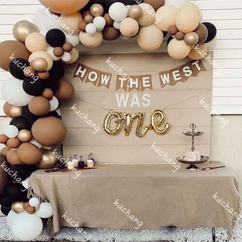 107pcs/set Coffee Latex Balloons Garland Balloon Arch Kit Baby Shower Wedding Birthday Party Decorations Kids Party Supplies