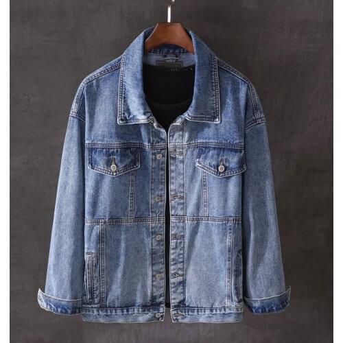 Japanese Fashion Men Jacket Top Quality Vintage Designer Casual Denim Jacket Men Coat Streetwear Spliced Overalls Chaqueta Homme