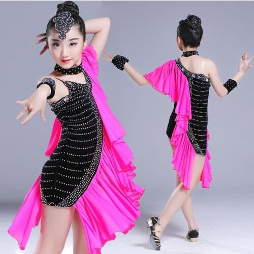 Girls Latin dance skirt performance performance competition clothing childrens high-grade practice grading dance skirt