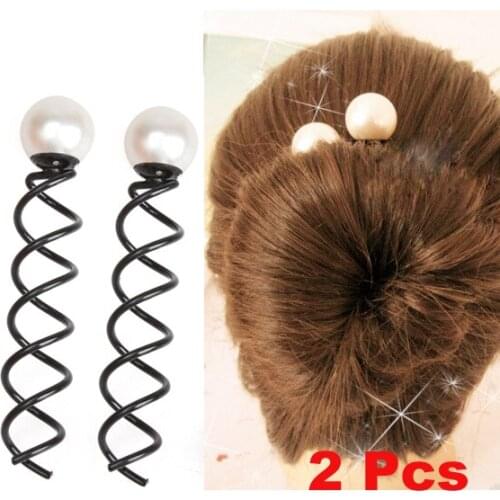 2 Pcs Bridal Faux Pearl Spiral Hair Clip Hairpin Twist Barrette Hair Ornaments Hair Clip Women Fashion Hair Accessories