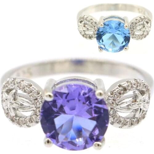 23x22mm Anniversary Created Golden Citrine White Bright Zirconia For Ladies Daily Wear Silver Rings