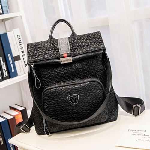 Backpack Women 2021 New Fashion Diamond-Studded ladies Casual backpack famous brand simple travel bag wild shoulder bag leather