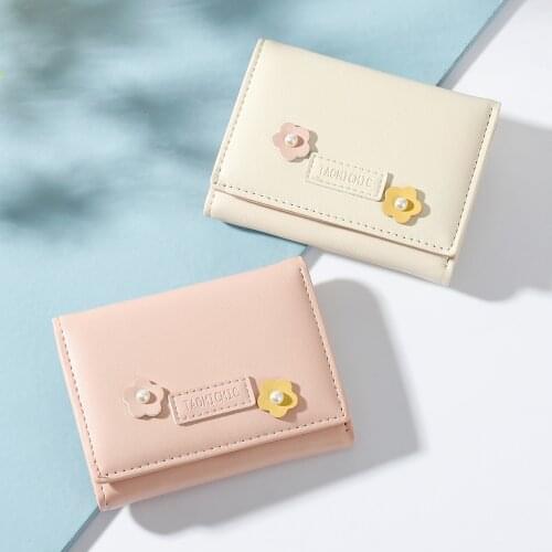 Wallet Womens Ultra-thin Short Folding Wallet Student Change Card Case