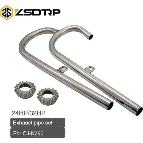 ZSDTRP New 1Pair 24HP 32HP Motorcycle Exhaust Pipe For CJ-K750 BMW K750 R71 R12 Ural M1 M72 and Dnepr MT12