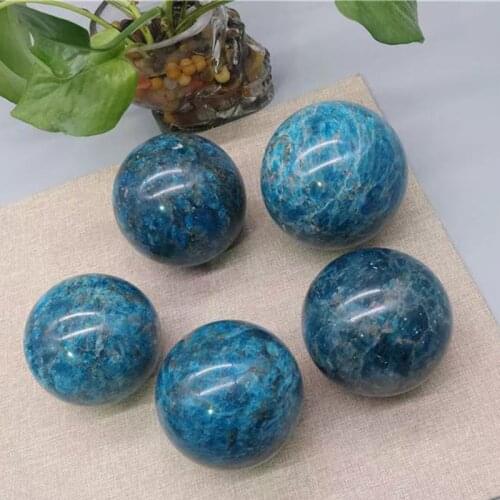 1pcsNatural Blue Apatite Ball Sphere Quartz Crystal Mineral Healing For Home Decoration Gift