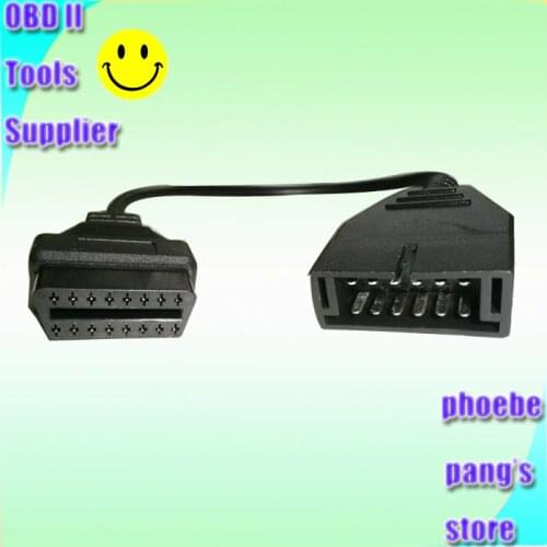 10pcs OBD/OBD2 Connector for Daewoo 12 PIN Adapter to 16Pin Diagnostic Cable