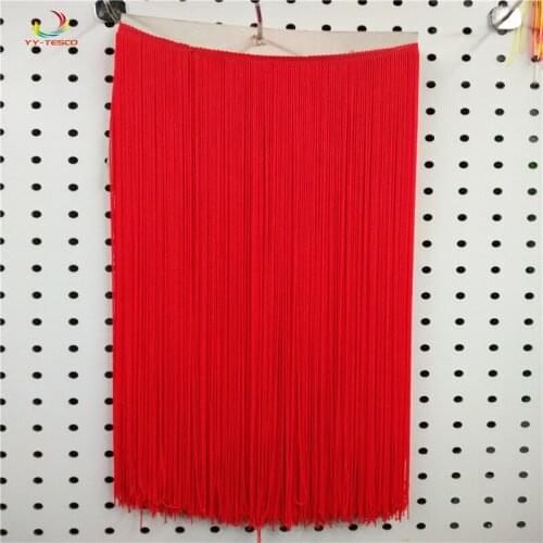 100CM Long red Polyester Lace Tassel Fringe Lace Trim Ribbon Sew Latin Dress Stage Garment Curtain DIY Accessories SM028