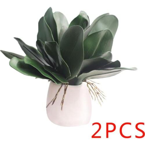 2 Pcs Phalaenopsis Leaf Artificial Plant Leaf Decorative Flowers Auxiliary Material Flower Decoration Orchid Leaves Real Touch