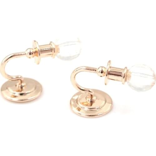 2 Pcs Metal 1:12 Dollhouse Miniature Wall Light Lamp Model Decoration High Quality