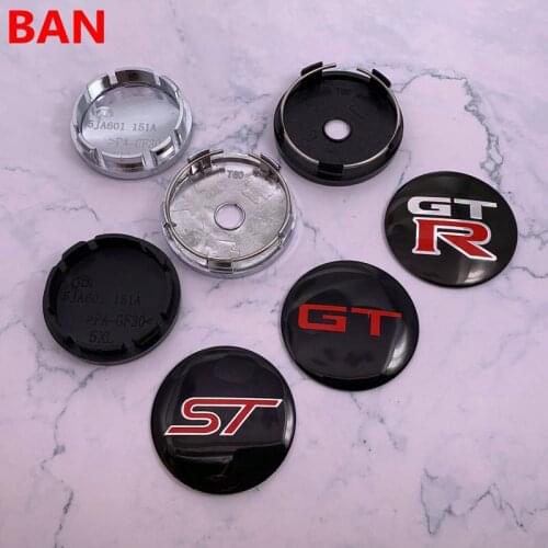 4pcs 56mm 60mm ST GT GTR Car logo Wheel Center Cap rim Badge dust-proof covers decal refit Creative decoration emblem sticker