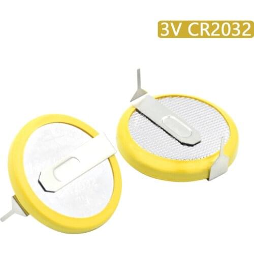 Battery CR2032 3V Coin Cell With 2 Pins For E-dictionary Medical 2Pcs