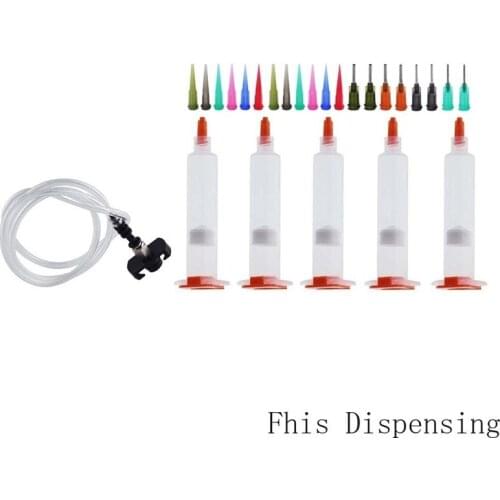 Aluminum Adapter Liquid Dispenser Solder Paste Adhesive Glue Syringe Dispensing Cones Package 10cc 30cc 55cc