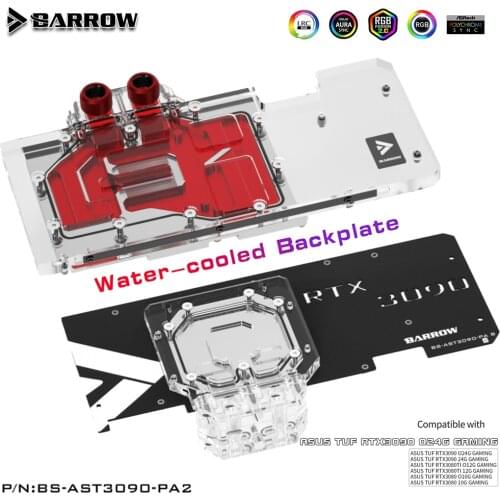 Barrow 3090 3080 Water Block Backplane Block for ASUS TUF 3090 3080 Gaming, All Around Cooler Backplate , BS-AST3090-PA B