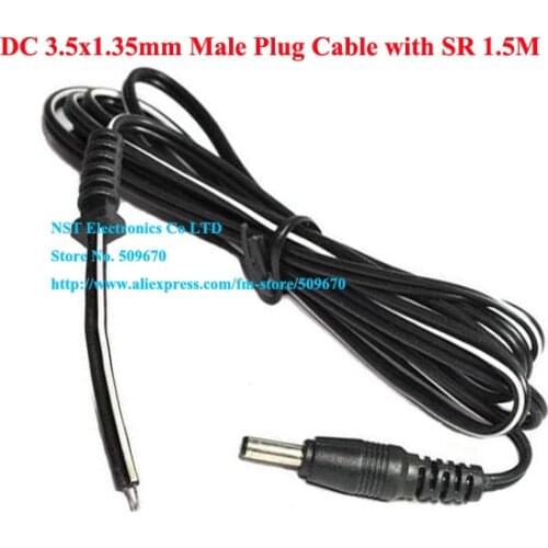 Free shipping/4pcs/High Quality DC Power 3.5x1.35mm Male Plug Connector Cable With SR About 1.5M