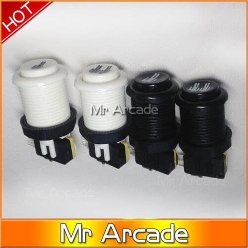 FREE SHIPPING Arcade Push PLAYER1 PLAYER2 BLACK Button WHITE Button Durable Multicade MAME Jamma Game Long Switch Mult-color