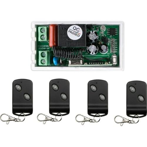 220 v 1 ch RF wireless remote control switch 1 receiver+4 transmitter easy attachment