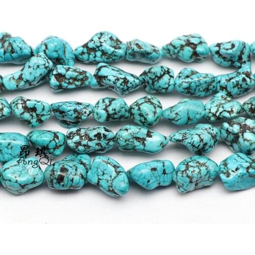 10-14mm Natural Irregular Raw Stone Green Turquoises Loose Sapcer Beads For Jewelry Making DIY Bracelet Necklace Accessories