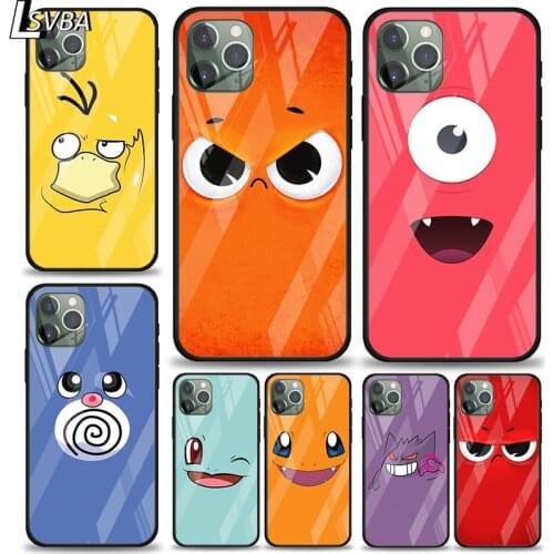 Cartoon Cute Expression For Apple iPhone 12 11 XS Pro Max Mini XR X 8 7 6S 6 Plus Tempered Glass Phone Case