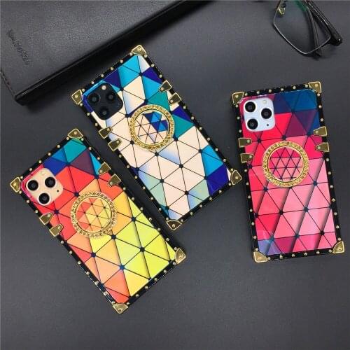 Colorful Laser Prismatic lattice Phone Case for iPhone 11 Pro Max 6S Soft Square Cover for iPhone 12 PRO 7 8 Plus X XS MAX XR