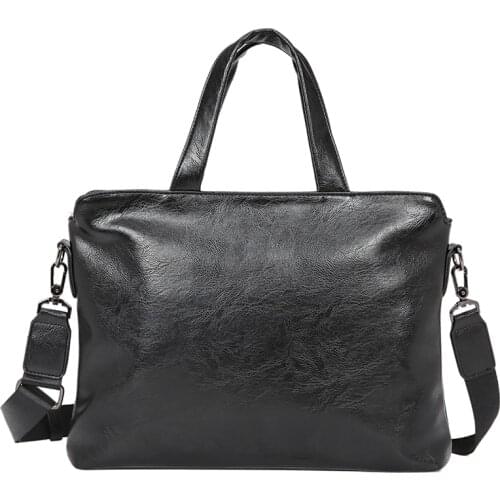 Business Fashion Shoulder Bags Casual Briefcase Simplicity Messenger Bag Leather Mens Handbag