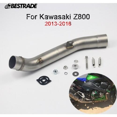 For Kawasaki Z800 2013-2016 Motorcycle Exhaust Connection Link Tube Middle Mid Pipe Stainless Steel Slip On 51mm Muffler Pipe