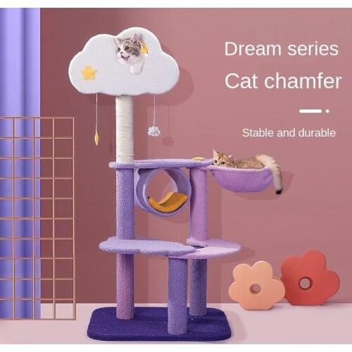 Cat Climbing Frame Solid Wood Sisal Grabbing Pole Grabbing Board Toy Cat Furniture Pet Products