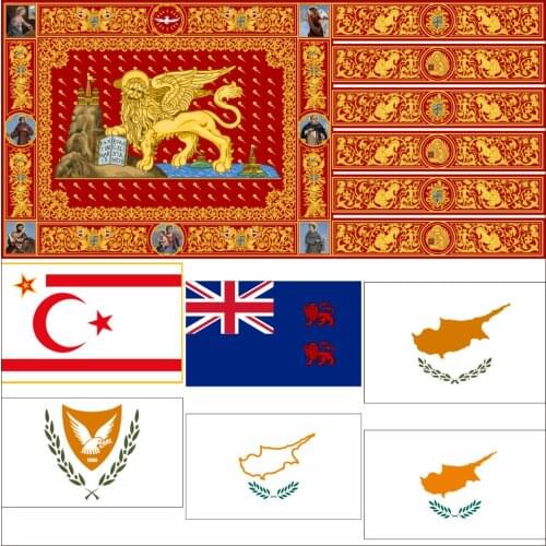 Cyprus 1881-2006 Republic Venice Flag 3X5FT 90X150CM 100D Polyester Double Stitched High Quality Banner