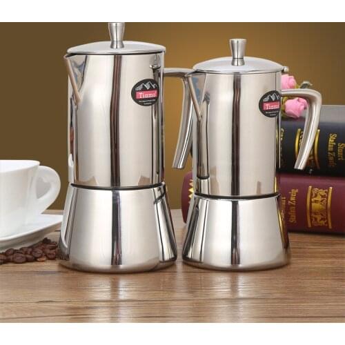 Food grade 304 stainless steel coffee maker Stovetop Hand-washing 3 layers filter pot 200ml 4 cups serving one piece