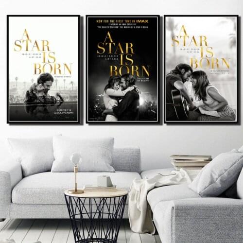 Hot A Star Is Born Love Movie Bradley Cooper Lady Gaga Poster And Prints Canvas Wall Art Painting Wall Pictures Room Home Decor