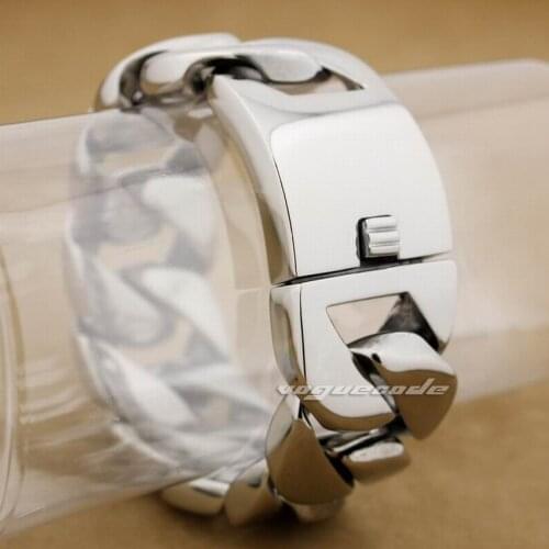LINSION Huge Heavy 316L Stainless Steel Mens Linck Chain Biker Bracelet 5C004 Free Shipping