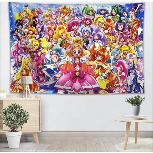 Best Smile Precure! Tapestry Wall Hanging Decor Wall Tapestry Show Piece For Home Decoration Camping Tent Travel Sleeping Pad